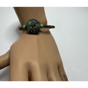 NEW Handmade Turquoise Beaded Adjustable Wrap‎ Bracelet
